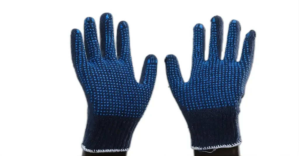 HEAVY DOTTED BLU H GLOVES