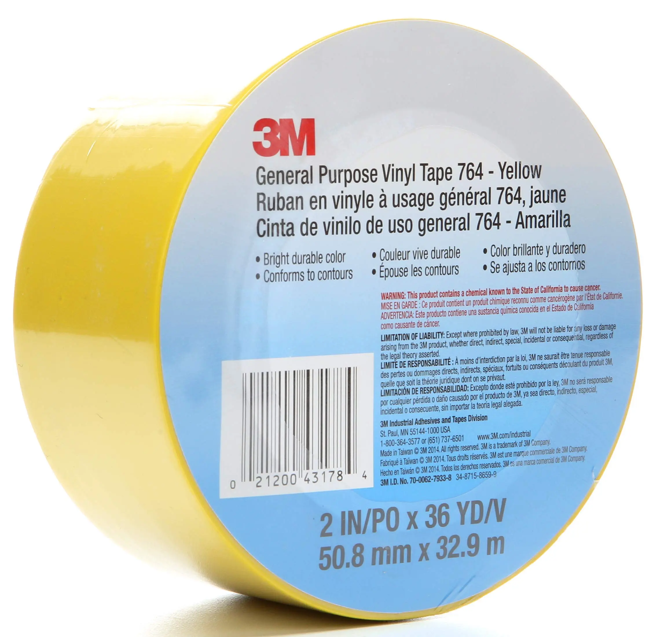 3M 764 L/MR TAP 2"*36 YLW